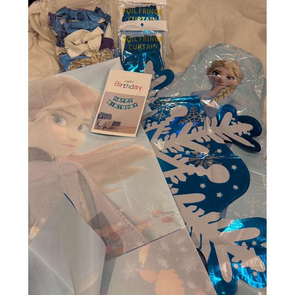 Disney Frozen-themed "Happy Birthday" Brand New flag banner and Party Decor Kit